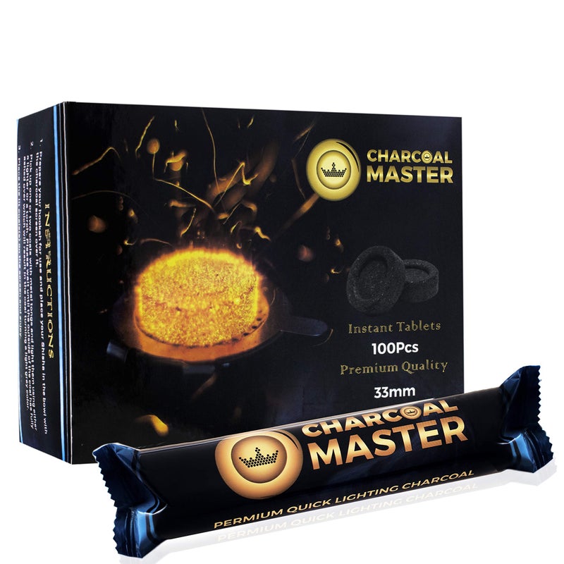 CHARCOAL MASTER Quick Light Charcoal Tablets for Incense â€“ 33mm Capsules â€“ Charcoal Disk Lights â€“ Instant Fire Coal Tablets â€“ Set of 100 Charcoal Disks per Box - Image 1